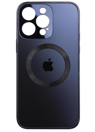 Чохол fiji magsafe для apple iphone 13 pro max противоударный бампер з захистом блоку камер темно-синій