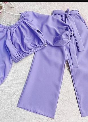 Нежный костюм для девочки - палаццо и топ