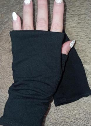 Трикотажные митенки, перчатки рукавицы без пальцев, все размеры1 фото