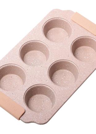 Форма для запекания kamille бежевый 30*18см из углеродистой стали с 6 отделами km-60383 фото