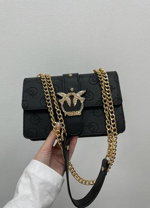 👜 pinko classic love bag icon simply black/gold