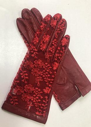 Женские кожаные перчатки без подкладки из натуральной кожи. цвет молочный шоколад
