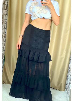Шикарная трехярусная юбка с воланами1 фото