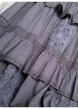 Шикарная трехярусная юбка с воланами9 фото