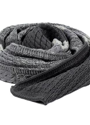 Женский вязаный шарф luxwear s19506 серый3 фото