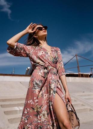 Летнее платье миди на запах