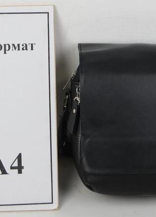 Чоловіча сумка-планшетка із еко шкіри pu reverse чорна 19x22x8 см9 фото