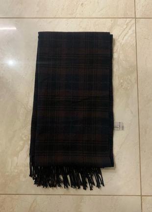 Шерстяной шарф uniqlo коричневый с черным шарфик
