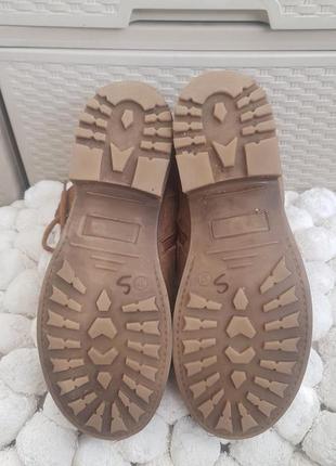 Замшевые ботинки еврозима полусапожки коричневые бежевые берцы6 фото