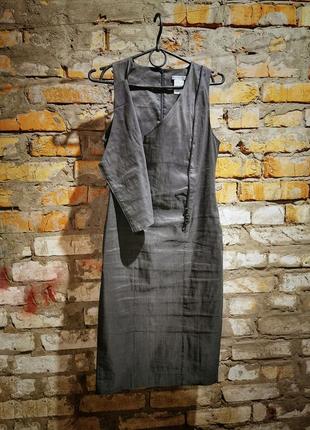 Платье льняное стрейч лен sarah pacini италия миди на запах