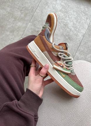 Кроссовки nike air force 1 low custom woodland7 фото