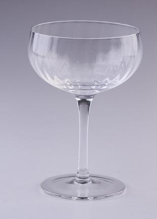 Келих для коктейлів фігурний скляний ребристий набір 6 шт