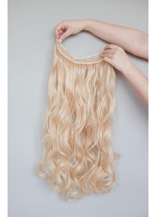 Одиночная тресса пудровый блонд накладные волнистые волосы
