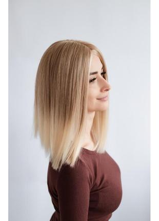 Довге каре блонд зі світлими кінчиками2 фото