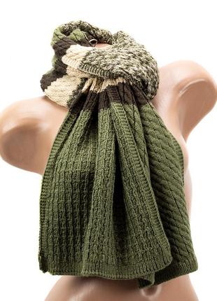 Жіночий в'язаний шарф luxwear s19509 зелений1 фото