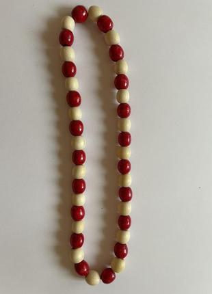 Деревянное ожерелье бусы  25 см4 фото