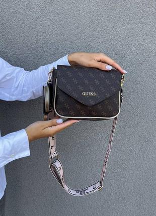 Ваша идеальная сумочка кросс-боди 🖤guess коричнева