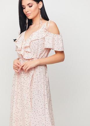 Платье макси из легкой летней ткани с имитацией запаха3 фото