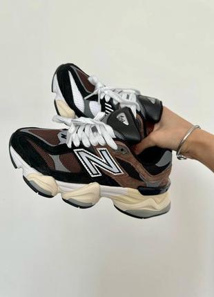 Кроссовки new balance 9060 dark brown black