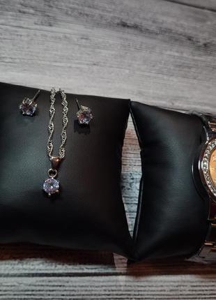 Часы женские + украшения, подвеска, серьги, браслет, колечко, подарок для девушки времени + наряды7 фото
