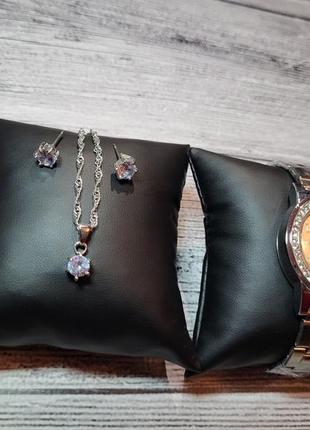 Часы женские + украшения, подвеска, серьги, браслет, колечко, подарок для девушки времени + наряды5 фото