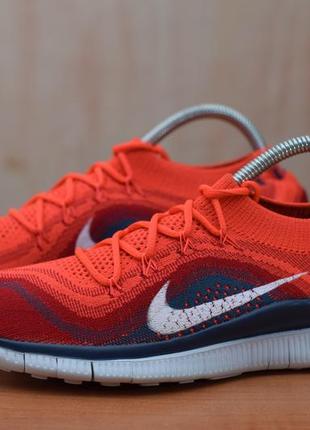 Красные удобные кроссовки носком nike free flyknit +, 40 размер. оригинал5 фото