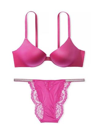 Комплект білизни so obsessed push-up bra very sexy + victoria's secret very sexy micro lace shine strap від victoria’s secret