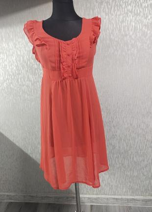 Нежное шифоновое платье в двух цветах, и есть похожая модель в коралловом цвете3 фото
