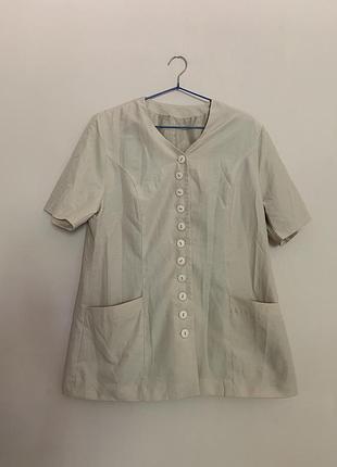 Бежевий піджак льон , льон кардиган