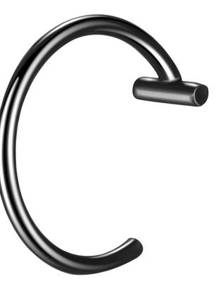 Имитация пирсинга. кольцо обманка для носа уха губы клипса колечко септум каффа (черный)2 фото