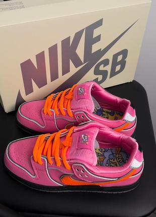 Кроссовки nike sb dunk low × powerpuff girls blossom4 фото