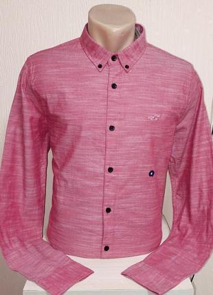 Шикарная рубашка розового цвета hollister epic flex stretch с биркой, молниеносная отправка