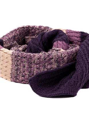 В'язаний кашеміровий шарф luxwear s195010 фіолетовий з бузковим