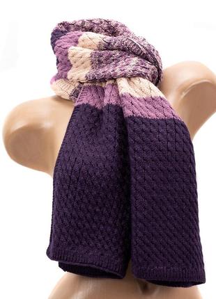 В'язаний кашеміровий шарф luxwear s195010 фіолетовий з бузковим1 фото