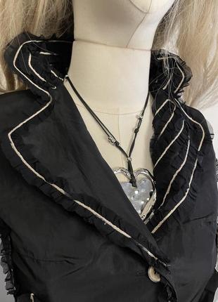Ефектна чорна вінтажна блуза сорочка кофта мереживо рюші бантик квітка готика готичний стиль бохо вампір3 фото