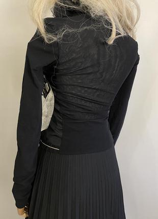 Ефектна чорна вінтажна блуза сорочка кофта мереживо рюші бантик квітка готика готичний стиль бохо вампір9 фото