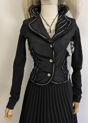 Ефектна чорна вінтажна блуза сорочка кофта мереживо рюші бантик квітка готика готичний стиль бохо вампір8 фото