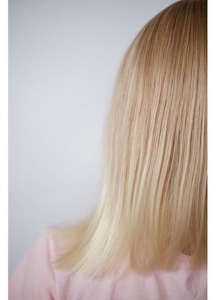 Перука подовжене каре блонд зі світлими кінчиками6 фото