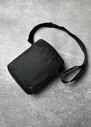 Мессенджер reebok барсетка  лого сумка  брендовая барсетка черная на плечо лого микс рибук