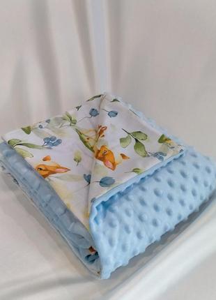 Плюшевые детские пледы, плюш пупырка с польским хлопком, размер 75*90 (арт.5885)