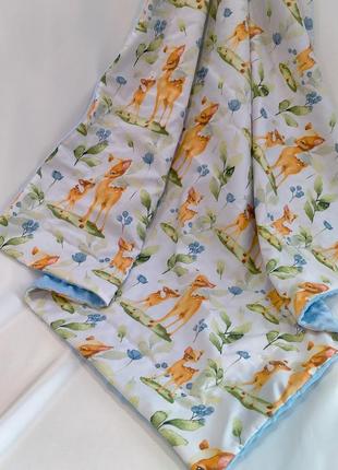 Плюшевые детские пледы, плюш пупырка с польским хлопком, размер 75*90 (арт.5885)