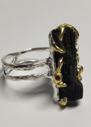 Комплект украшений серебряный серьги кольцо и брошка ручной работы с натуральными камнями благородными опалами4 фото