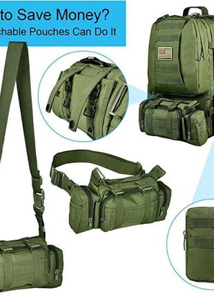 Американский тактический рюкзак molle army assault qt&qy из usa.тактический,пиксель 60 литров.4 фото