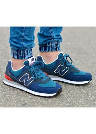 New balance 574 оригинал кроссовки мужские новые синие замшевые6 фото