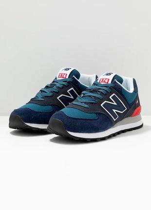 New balance 574 оригинал кроссовки мужские новые синие замшевые9 фото