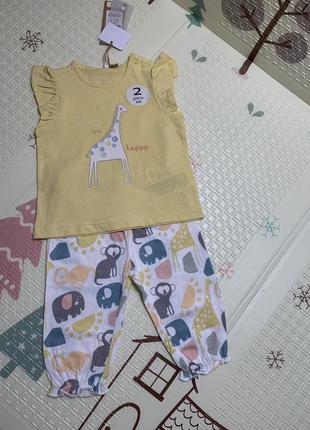 Дитячий літній костюм для дівчинки 68 см cool club / штанці та майка для дівчинки