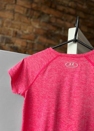 Under armour heatgear women’s pink sport t-shirt center logo жіноча, спортивна футболка4 фото