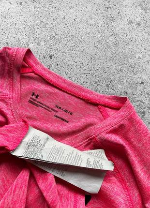 Under armour heatgear women’s pink sport t-shirt center logo жіноча, спортивна футболка5 фото