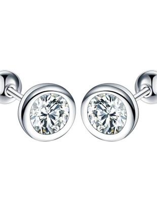Серьги серебро silver original с фианитом увертки