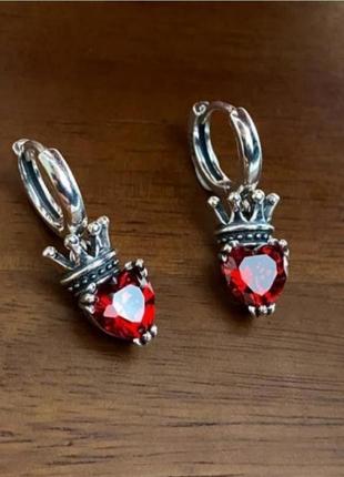 Серьги серебро silver_alexander_mc_qeen сердце